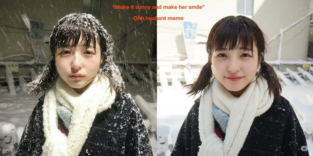 Change face expression in photo